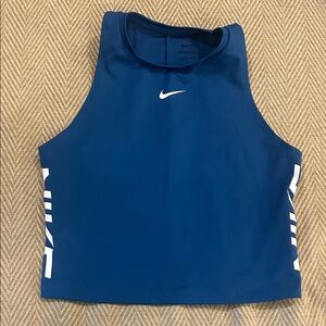 Nike Pro Blue Tank with White Logo